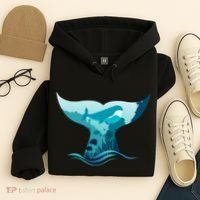 Ocean Sea Life Whale Tail Hoodie thumb 4