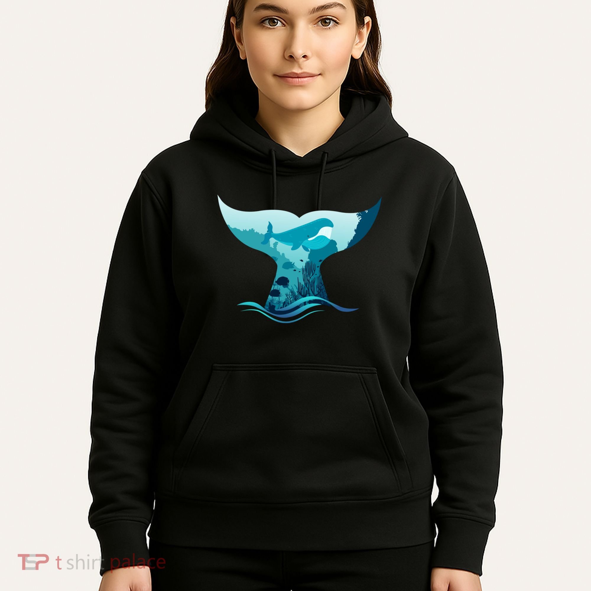 Ocean Sea Life Whale Tail Hoodie