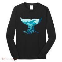 Ocean Sea Life Whale Tail Long Sleeve Shirt thumb 0