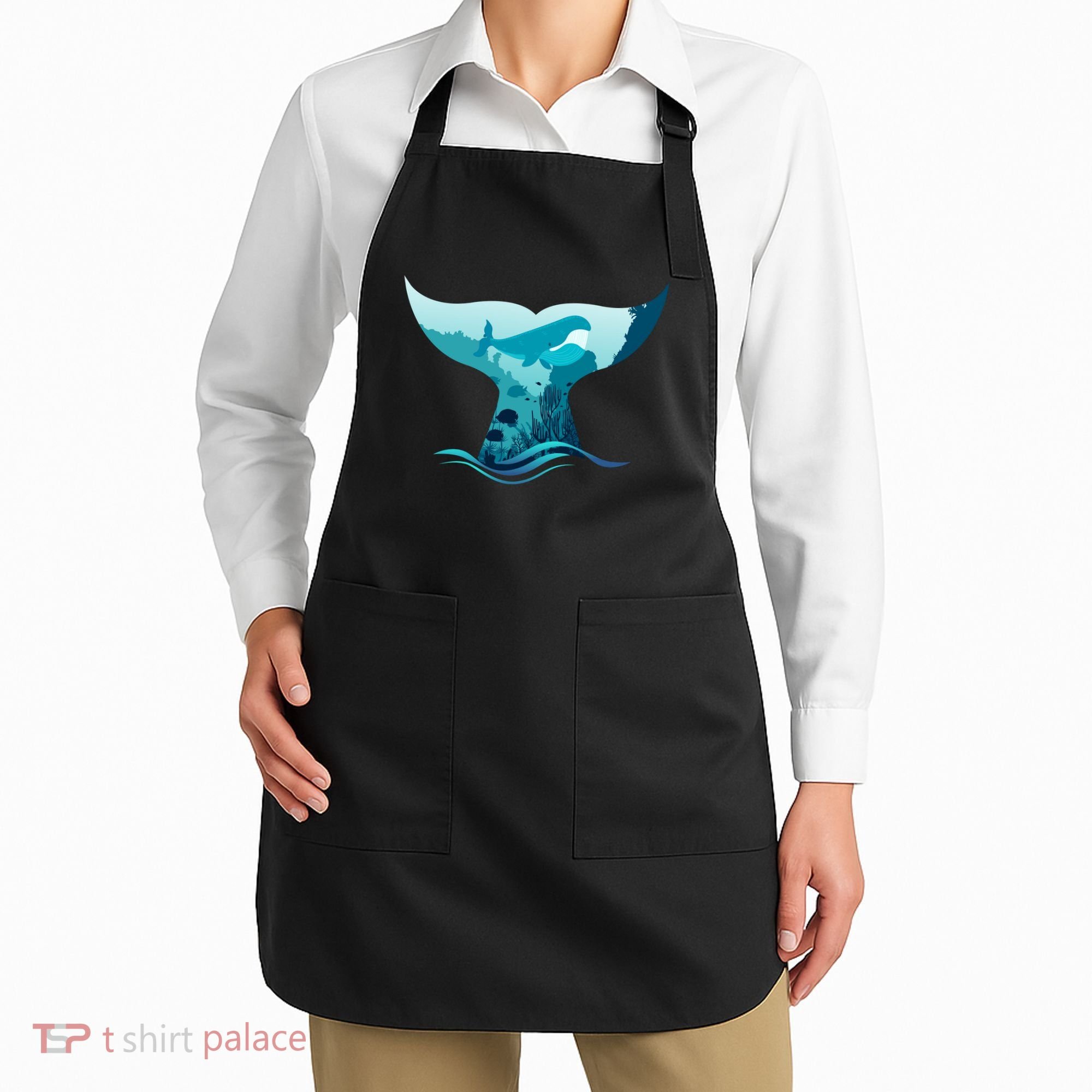 Ocean Sea Life Whale Tail Apron