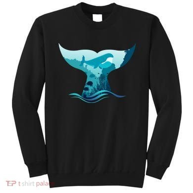 Ocean Sea Life Whale Tail Sweatshirt
