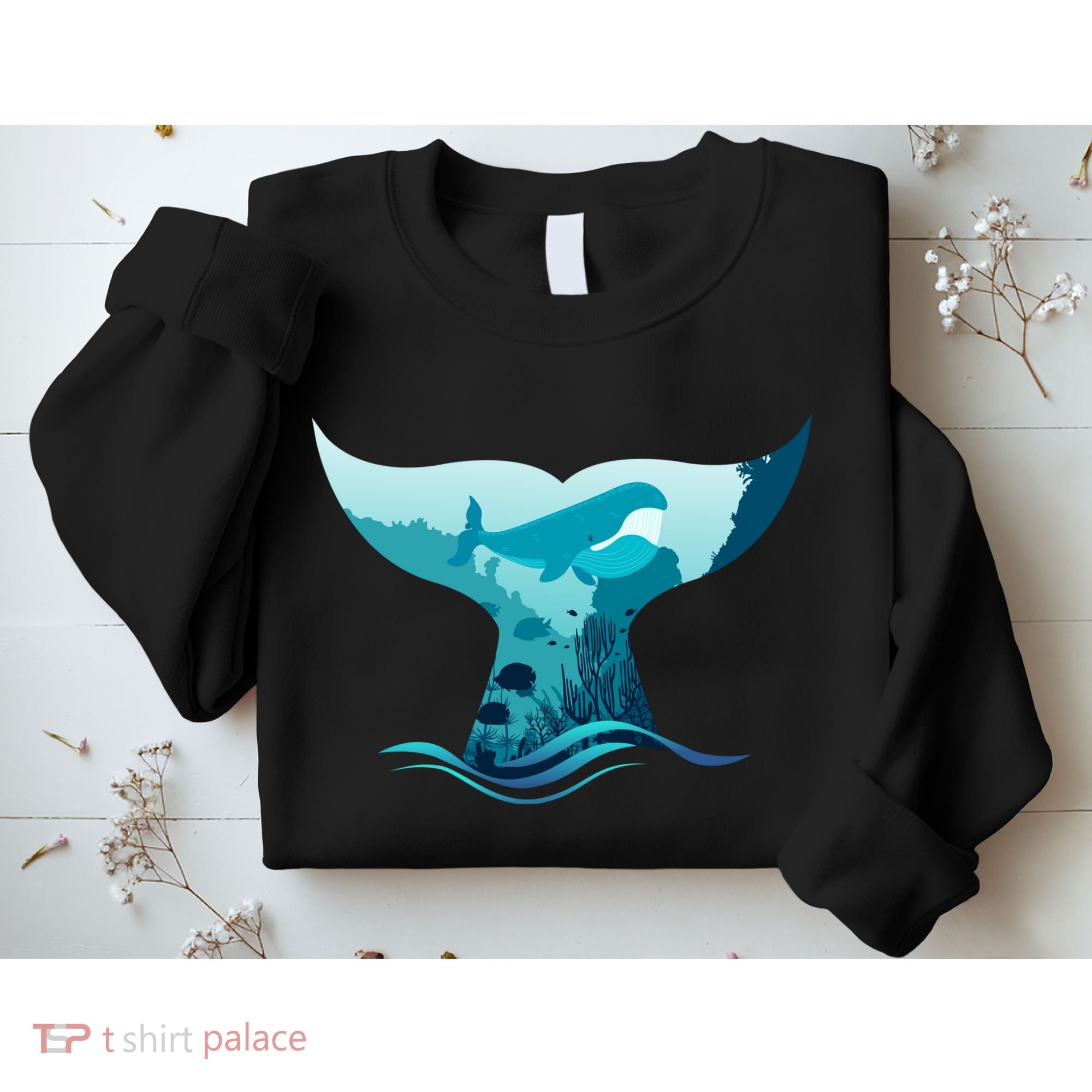 Ocean Sea Life Whale Tail Sweatshirt