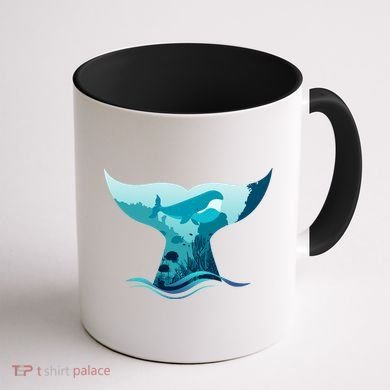 Ocean Sea Life Whale Tail Coffee Mug back