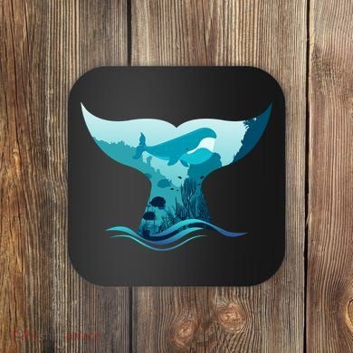 Ocean Sea Life Whale Tail Coaster