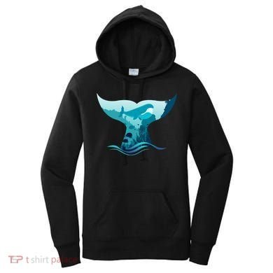 Ocean Sea Life Whale Tail Women's Hoodie