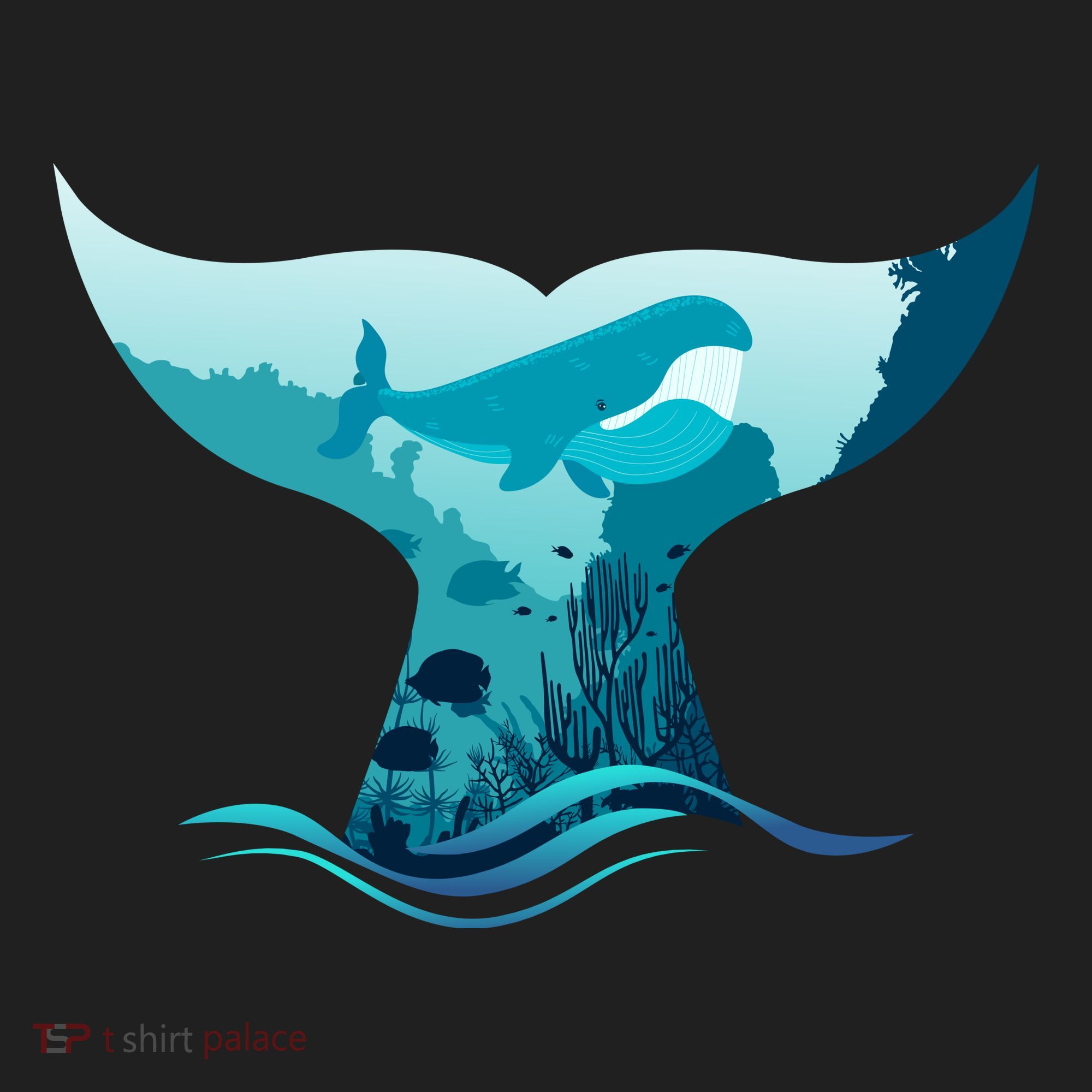 Ocean Sea Life Whale Tail Tumbler