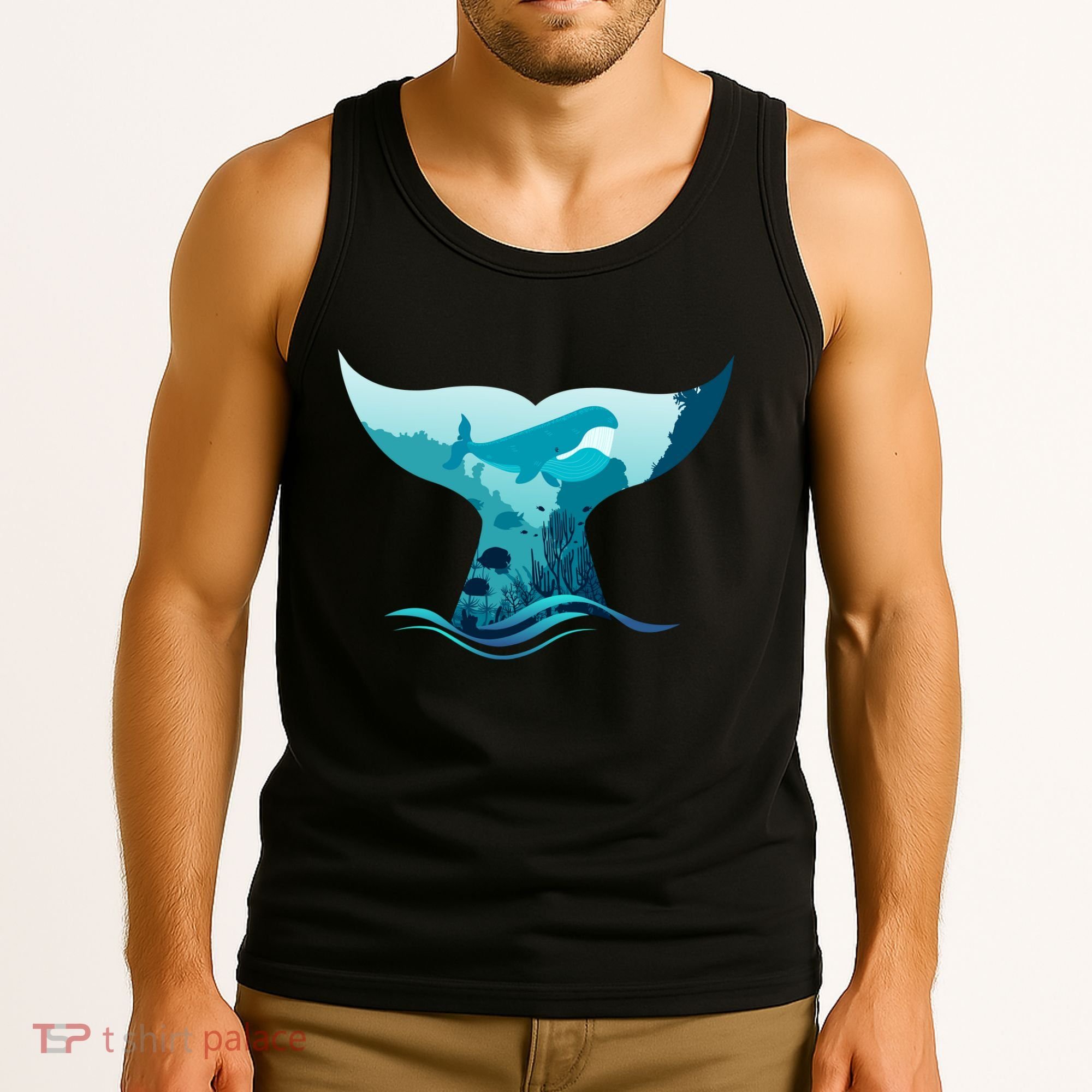 Ocean Sea Life Whale Tail Tank Top