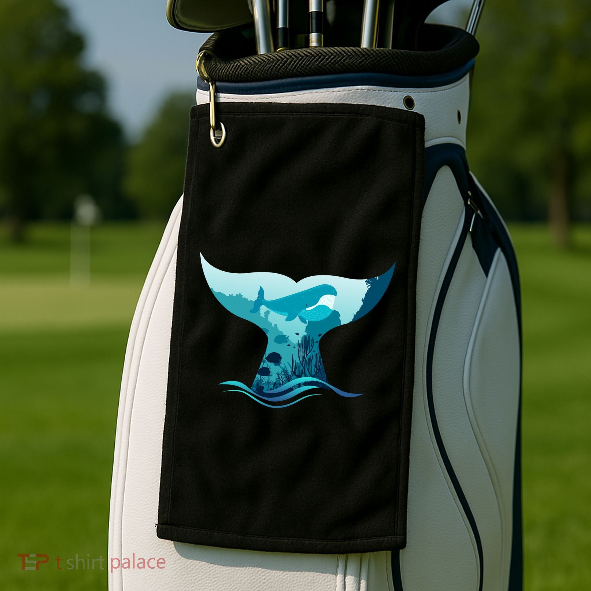 Ocean Sea Life Whale Tail Golf Towel