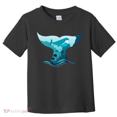 Ocean Sea Life Whale Tail Toddler T-Shirt