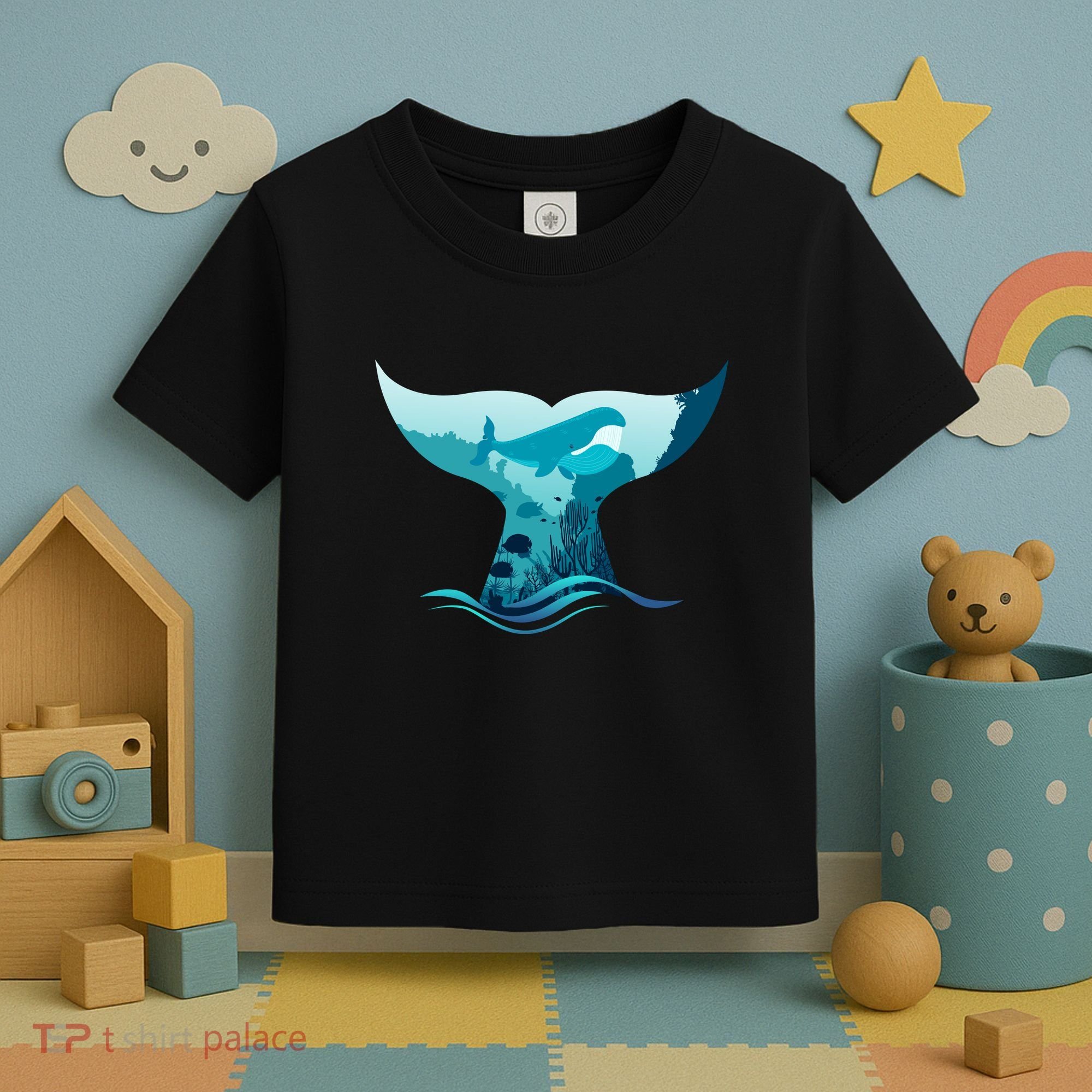 Ocean Sea Life Whale Tail Toddler T-Shirt