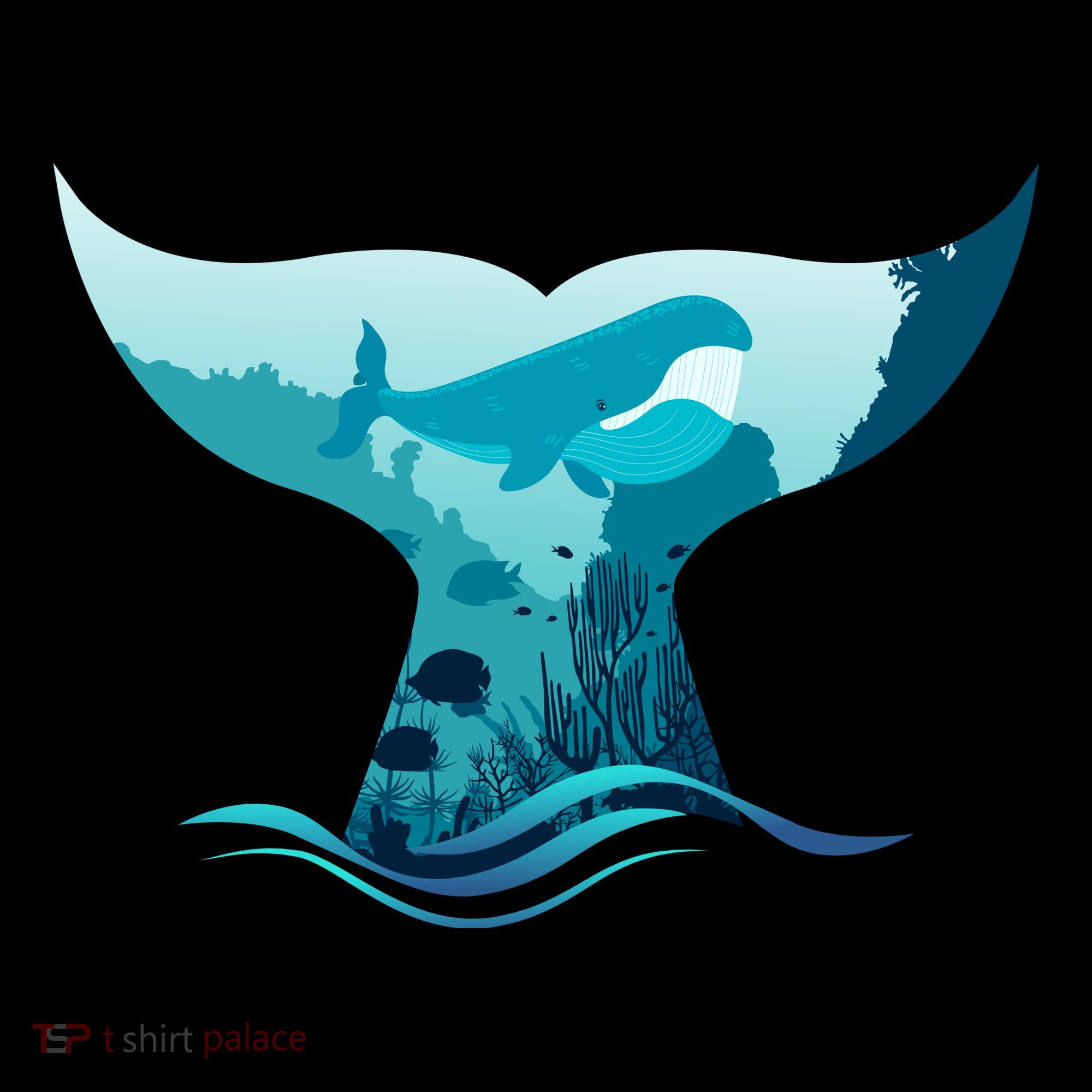 Ocean Sea Life Whale Tail Toddler T-Shirt