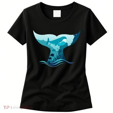 Ocean Sea Life Whale Tail Women's T-Shirt