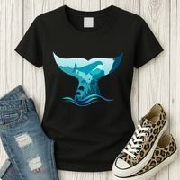 Ocean Sea Life Whale Tail Women's T-Shirt thumb 3