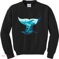 Ocean Sea Life Whale Tail Kids Sweatshirt thumb 0