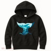 Ocean Sea Life Whale Tail Kids Hoodie thumb 0