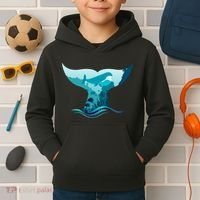 Ocean Sea Life Whale Tail Kids Hoodie thumb 2