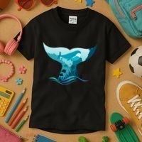 Ocean Sea Life Whale Tail Kids T-Shirt thumb 3