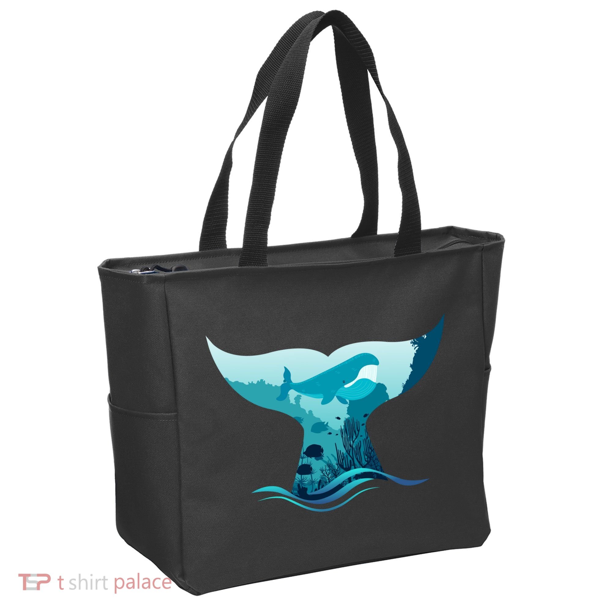 Ocean Sea Life Whale Tail Tote Bag