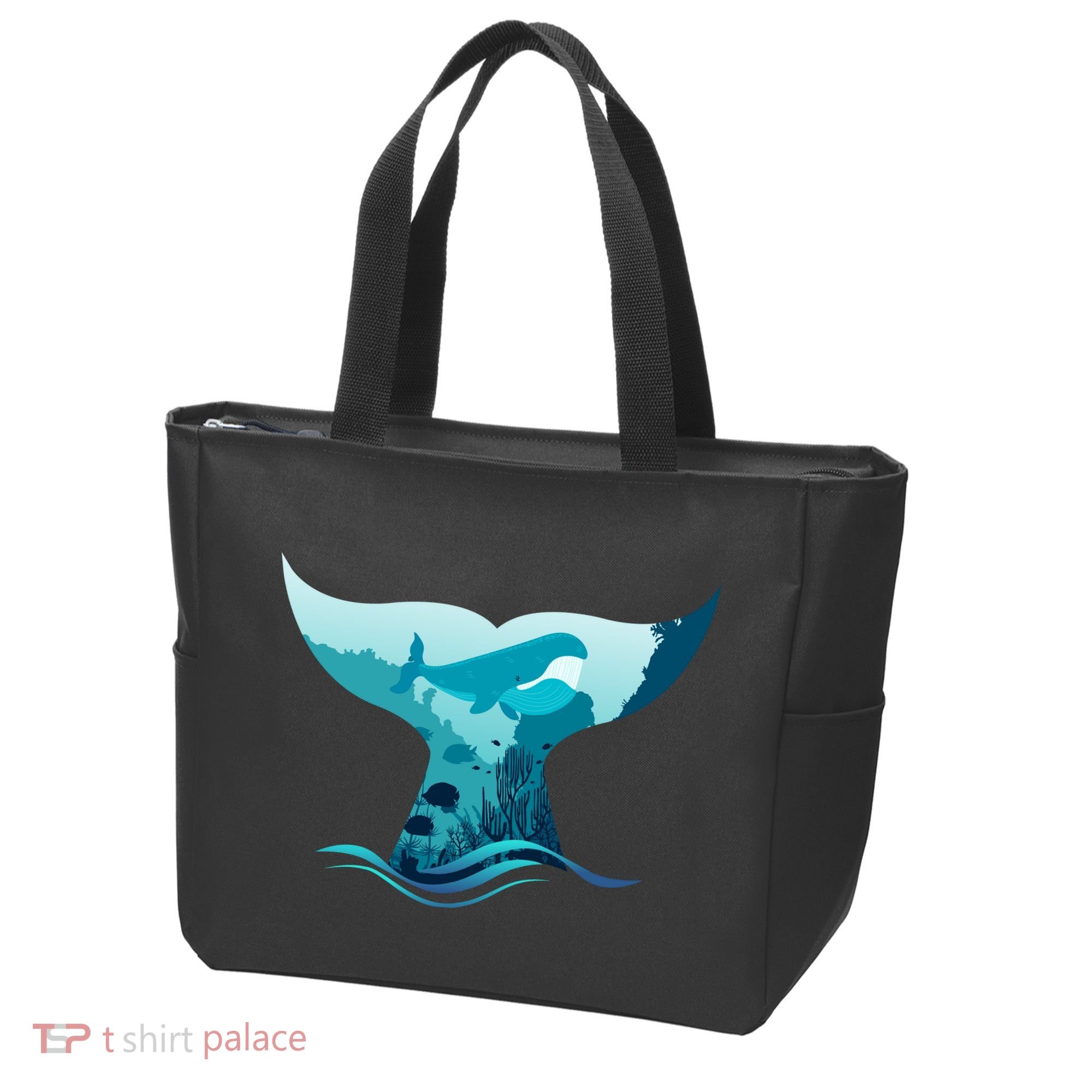 Ocean Sea Life Whale Tail Tote Bag
