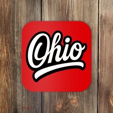Ohio Script Logo Sports Team Fan College Varsity Coaster