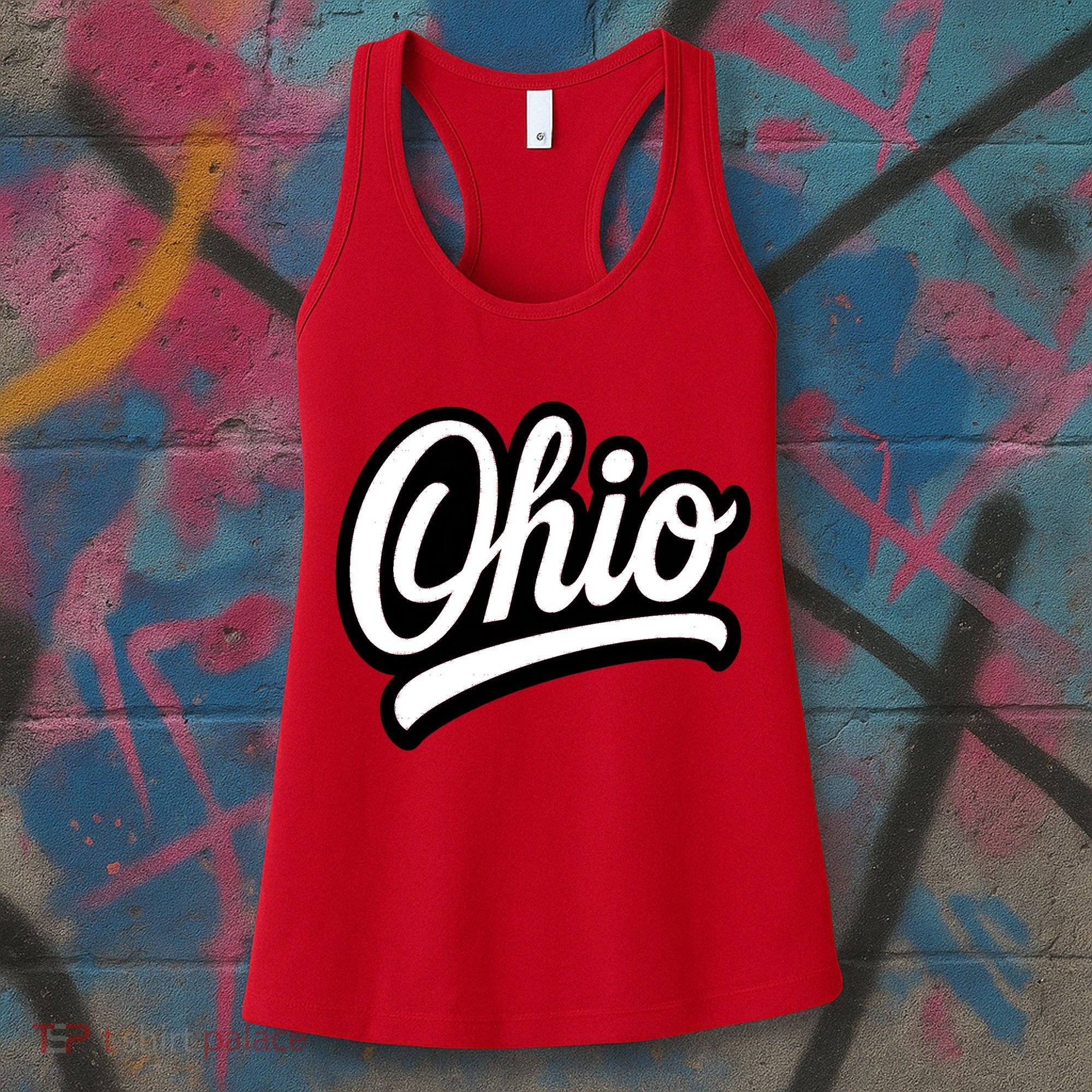 Ohio Script Logo Sports Team Fan College Varsity Women's Tank Top
