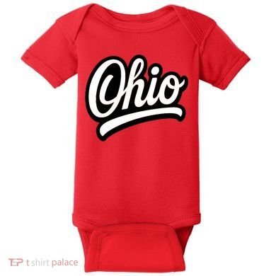 Ohio Script Logo Sports Team Fan College Varsity Baby Bodysuit