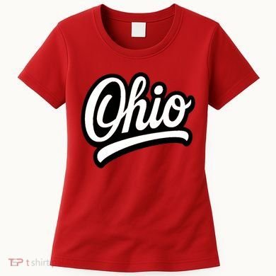 Ohio Script Logo Sports Team Fan College Varsity Women's T-Shirt
