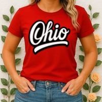 Ohio Script Logo Sports Team Fan College Varsity Women's T-Shirt thumb 2