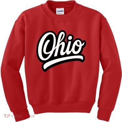 Ohio Script Logo Sports Team Fan College Varsity Kids Sweatshirt