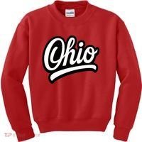 Ohio Script Logo Sports Team Fan College Varsity Kids Sweatshirt thumb 0
