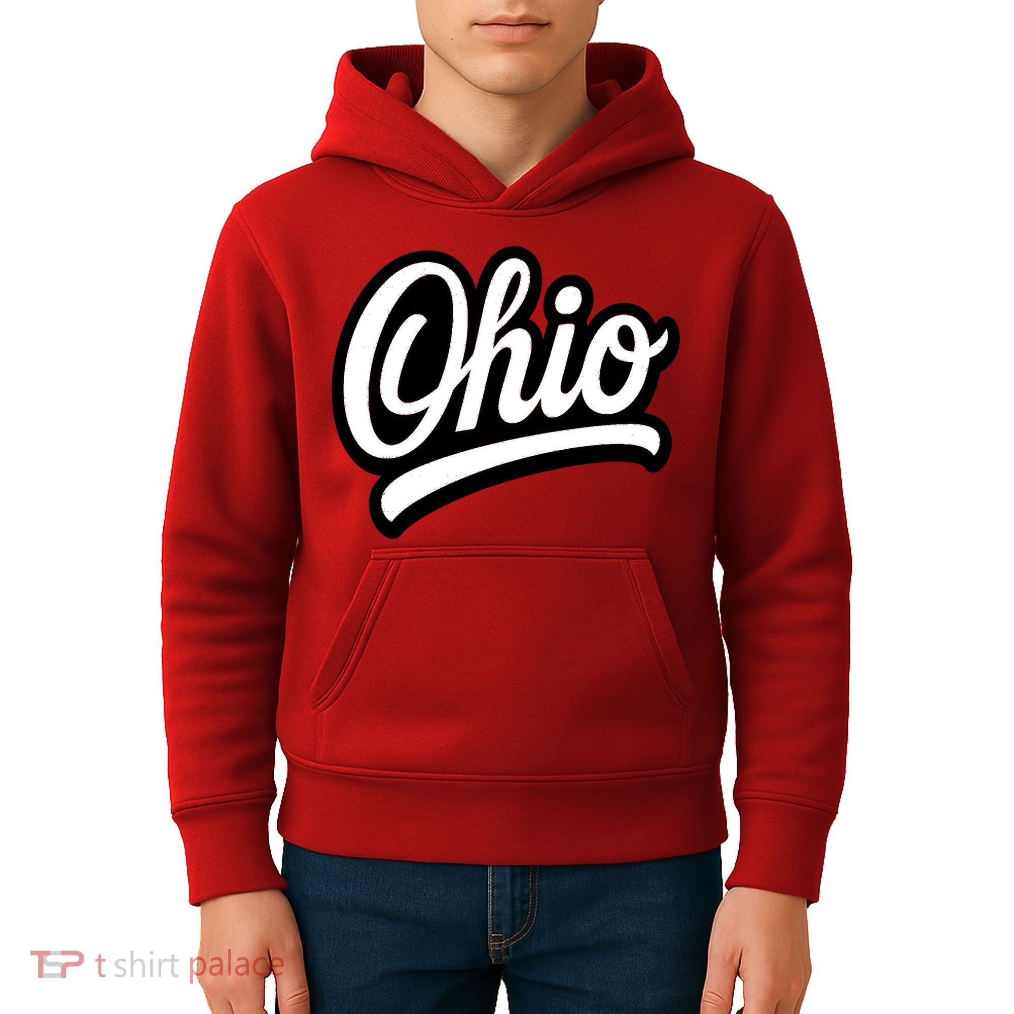 Ohio Script Logo Sports Team Fan College Varsity Kids Hoodie