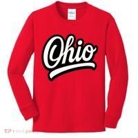 Ohio Script Logo Sports Team Fan College Varsity Kids Long Sleeve Shirt thumb 0