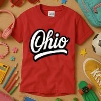 Ohio Script Logo Sports Team Fan College Varsity Kids T-Shirt thumb 3