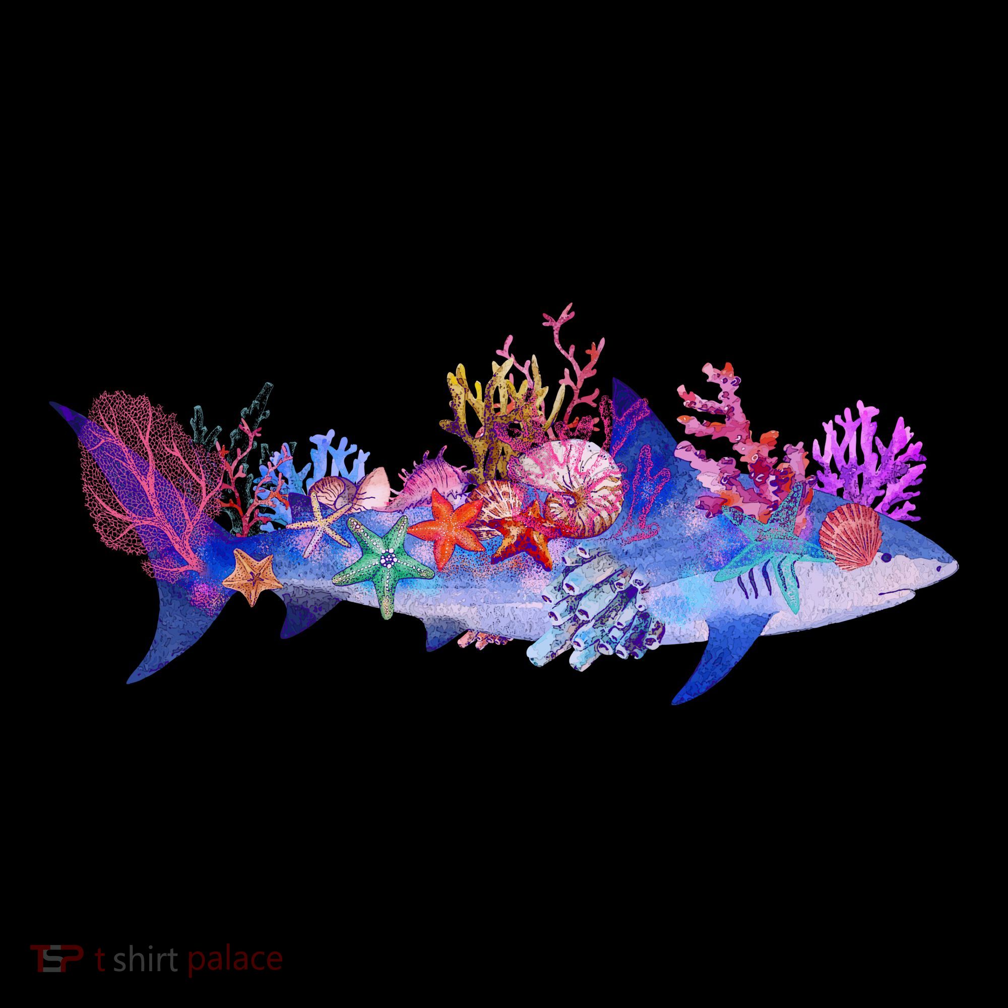 Ocean Sea Life Shark Tank Top