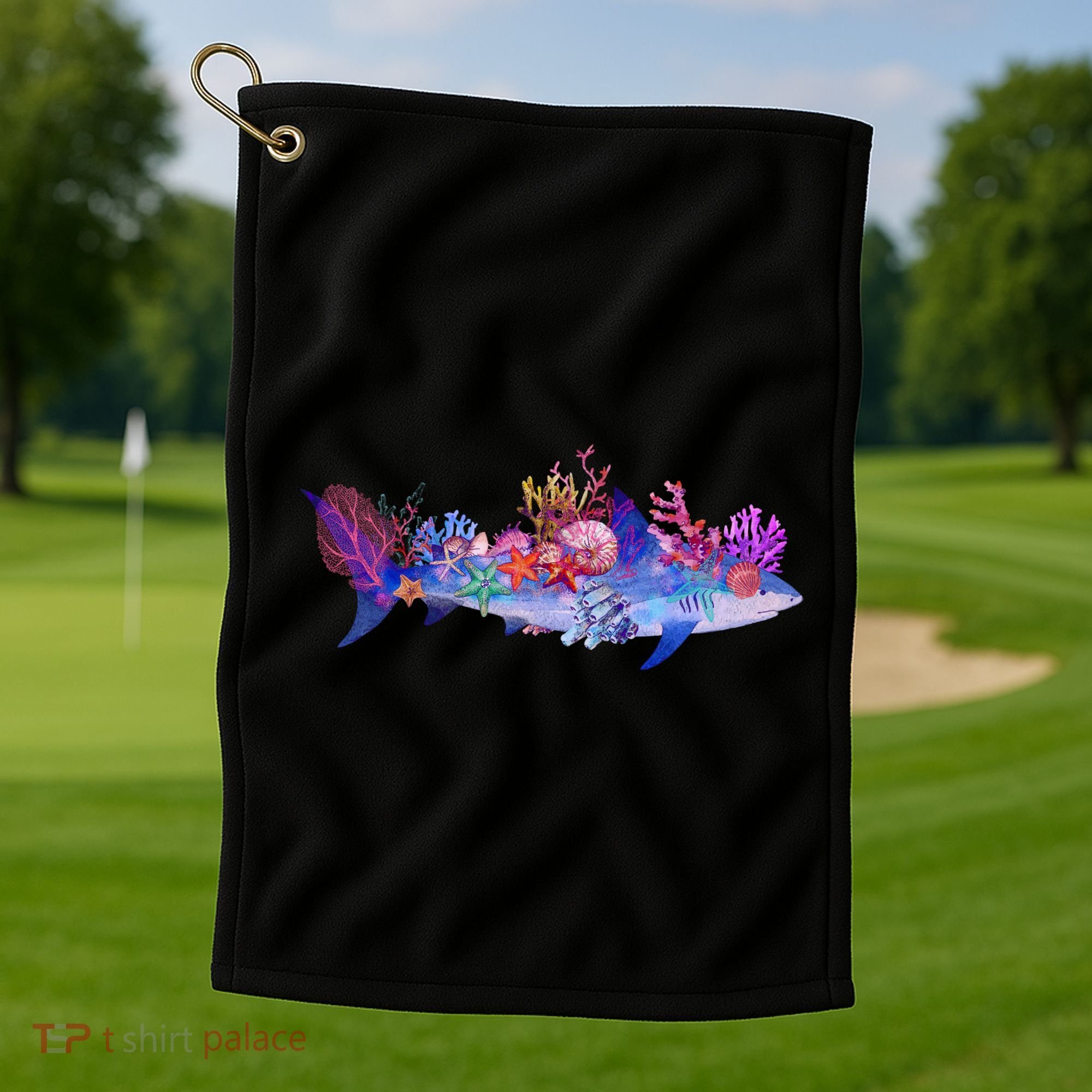 Ocean Sea Life Shark Golf Towel