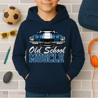 Old School Muscle Car Kids Hoodie thumb 2