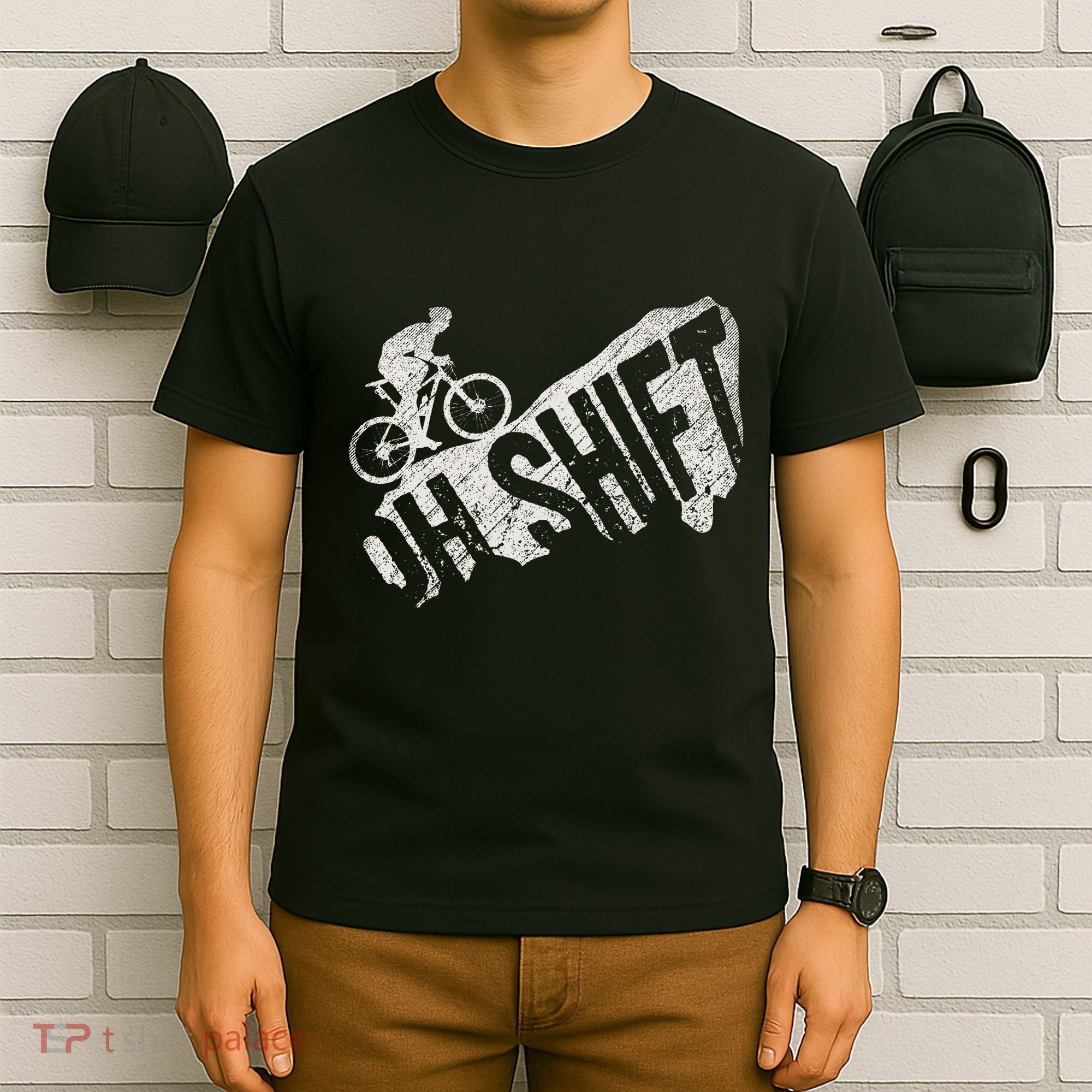 Oh Shift Mountain Biking Bicycle Bike Rider Cyclist T-Shirt