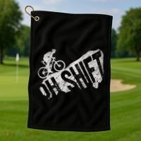 Oh Shift Mountain Biking Bicycle Bike Rider Cyclist Golf Towel thumb 1