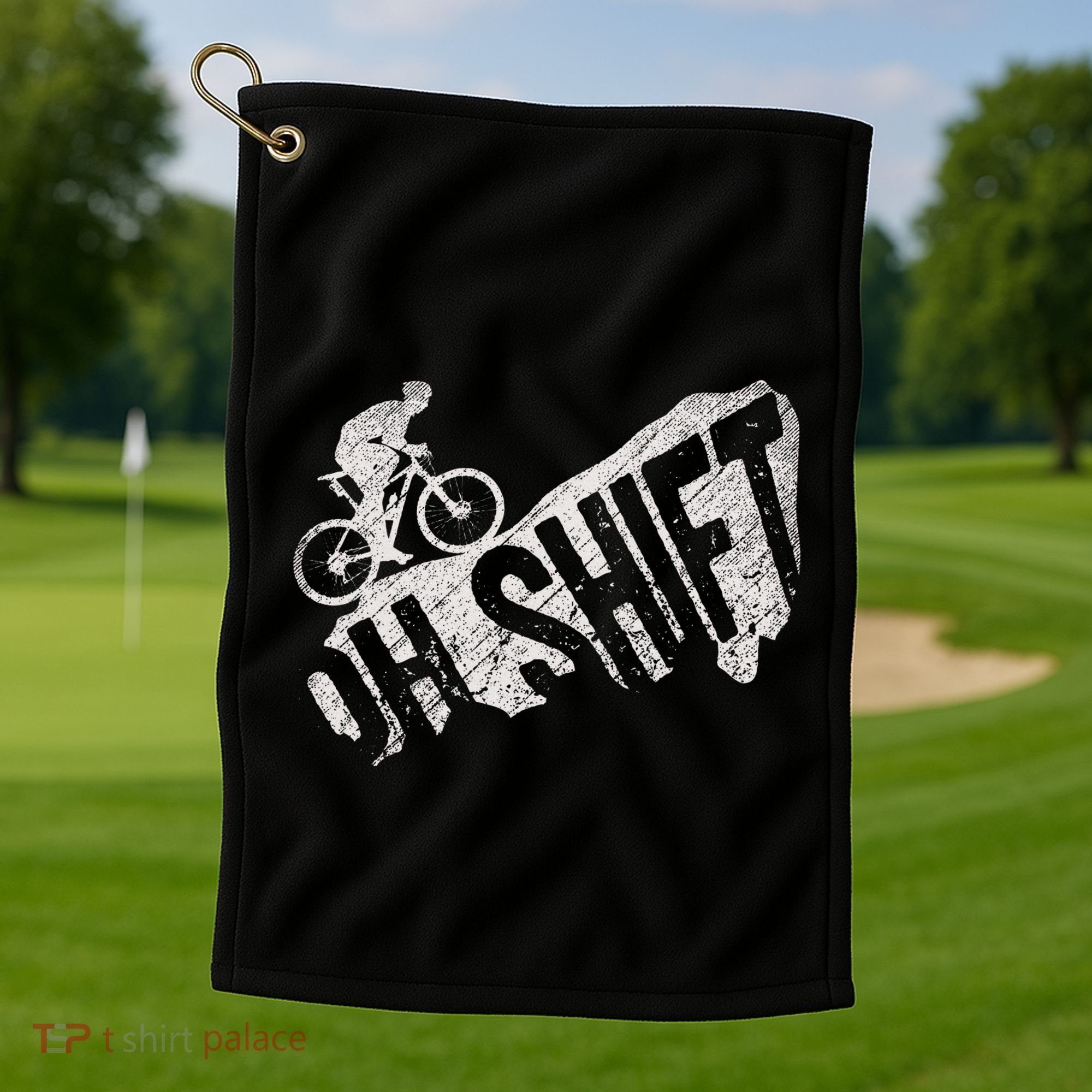 Oh Shift Mountain Biking Bicycle Bike Rider Cyclist Golf Towel