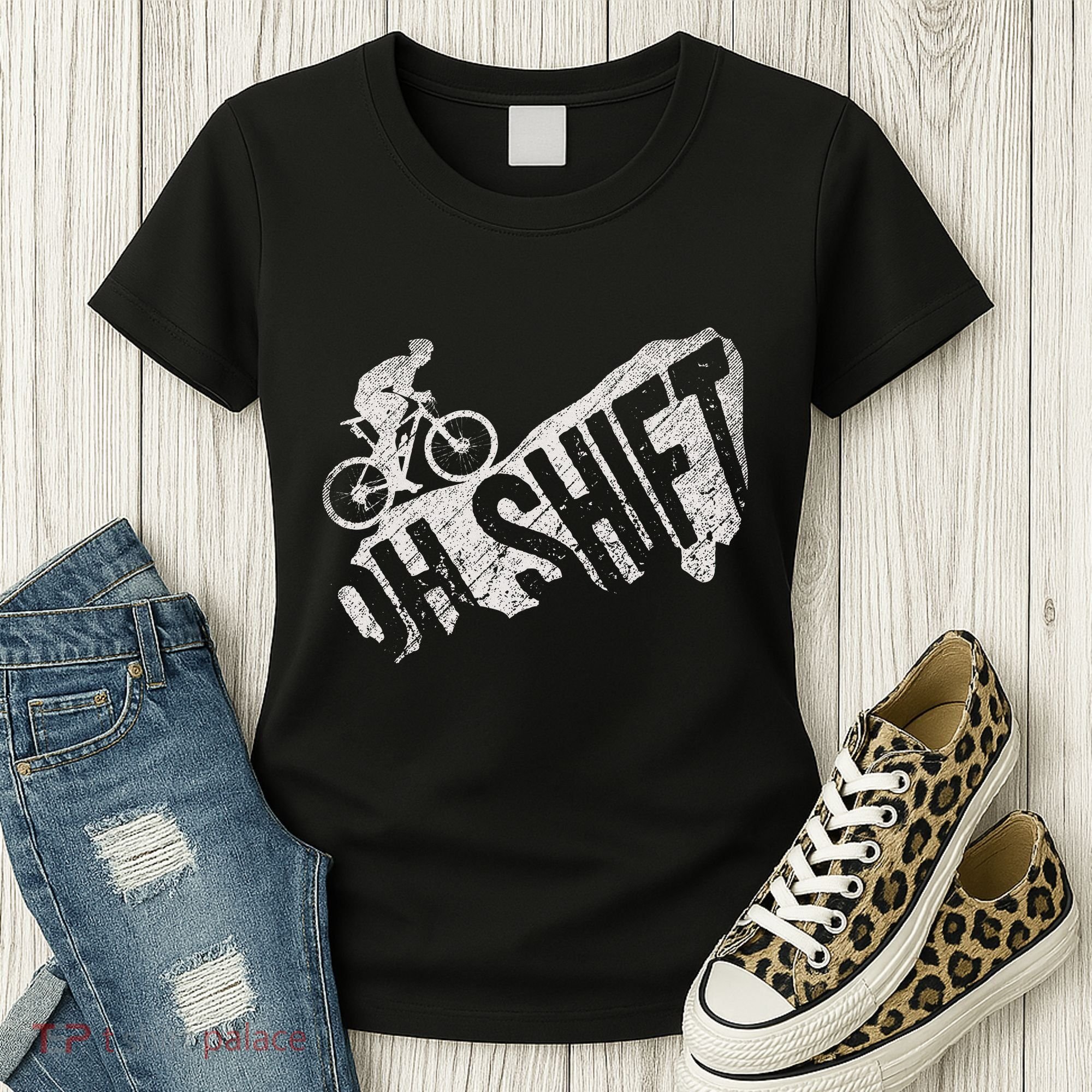 Oh Shift Mountain Biking Bicycle Bike Rider Cyclist Women's T-Shirt