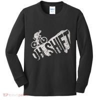 Oh Shift Mountain Biking Bicycle Bike Rider Cyclist Kids Long Sleeve Shirt thumb 0