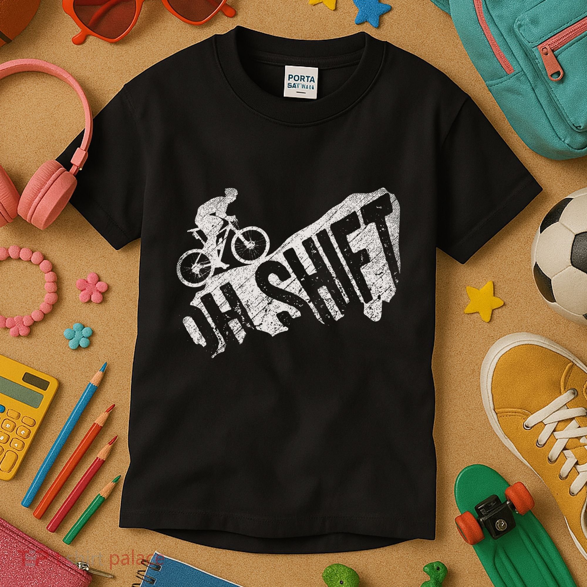 Oh Shift Mountain Biking Bicycle Bike Rider Cyclist Kids T-Shirt