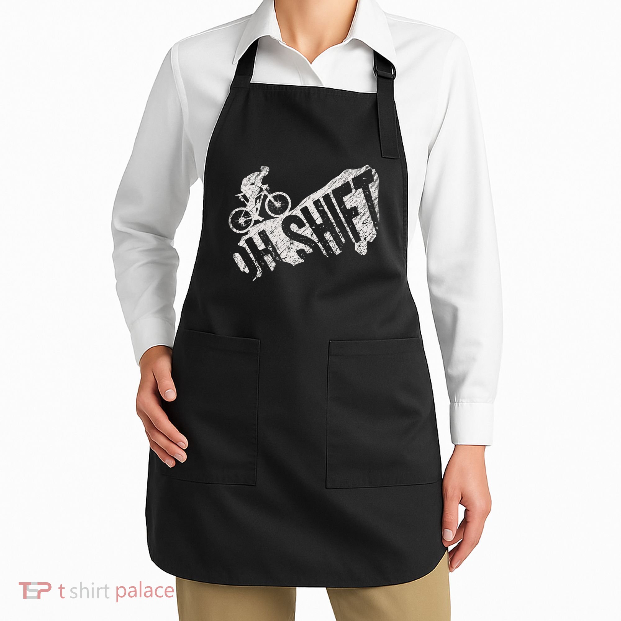 Oh Shift Mountain Biking Bicycle Bike Rider Cyclist Apron