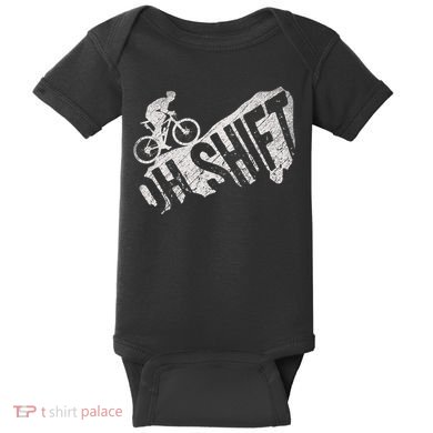 Oh Shift Mountain Biking Bicycle Bike Rider Cyclist Baby Bodysuit