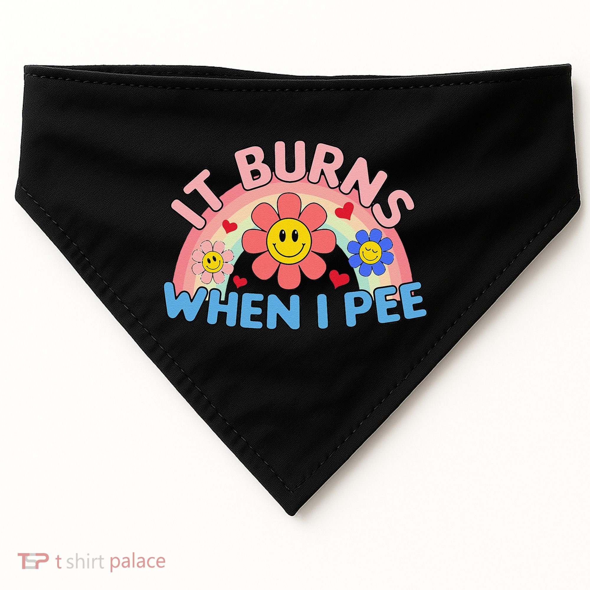 Oddly Specific Meme It Burns When I Pee Inappropriate Adult USA-Made Doggie Bandana