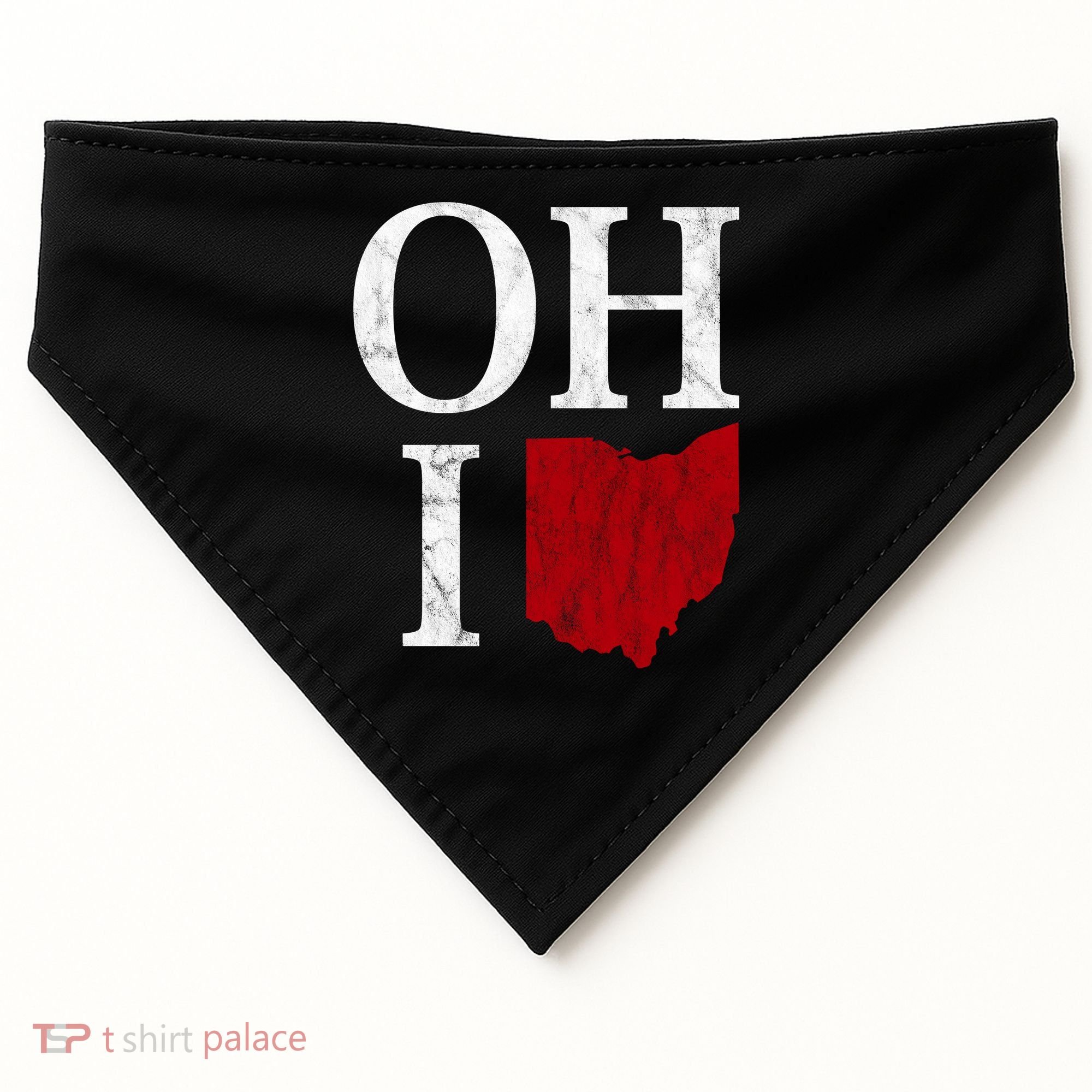 Ohio State Map USA-Made Doggie Bandana