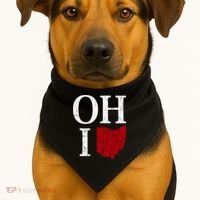 Ohio State Map USA-Made Doggie Bandana thumb 1