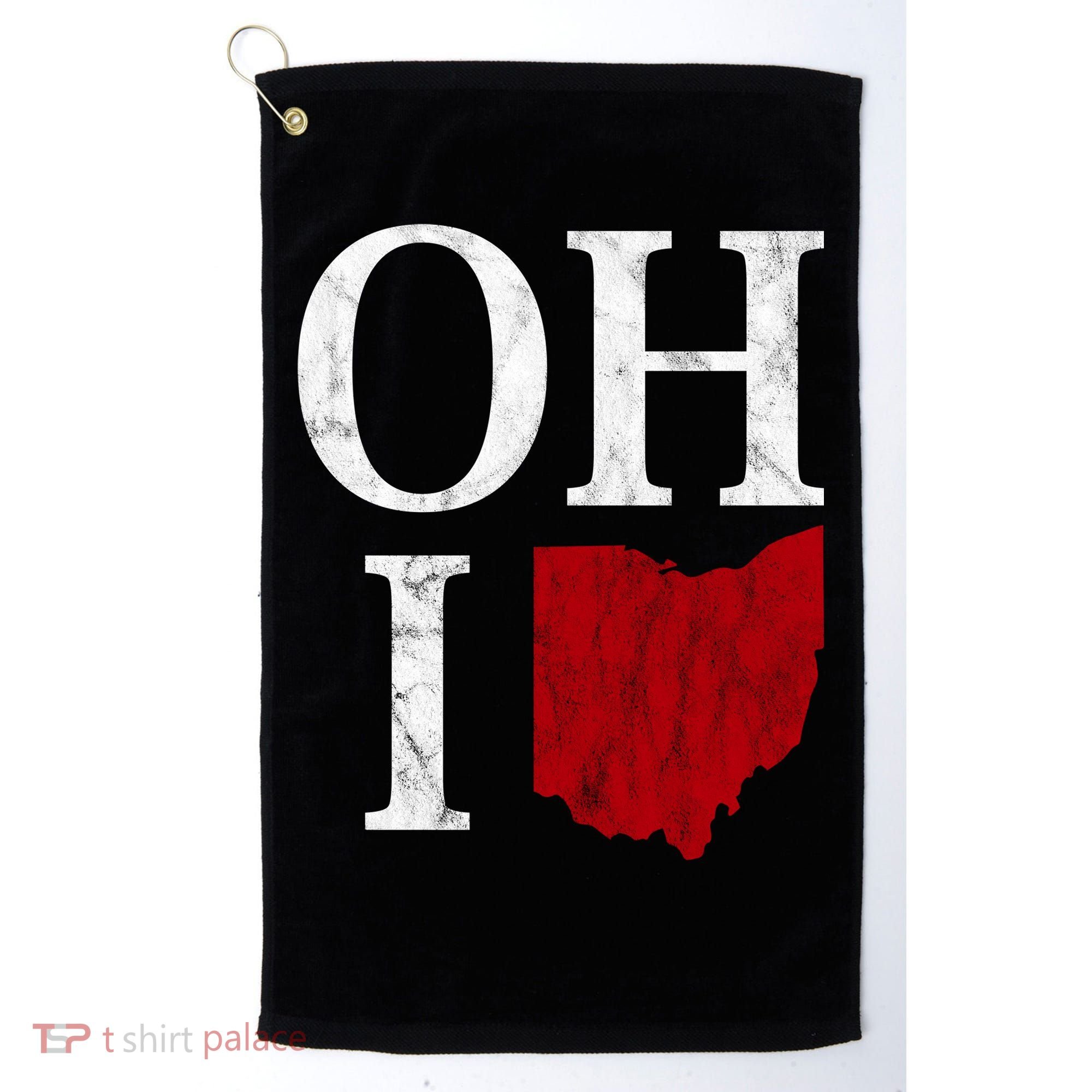 Ohio State Map Golf Towel
