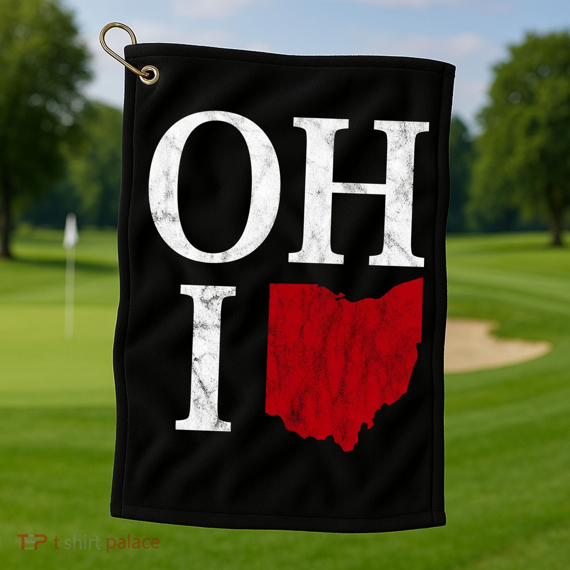 Ohio State Map Golf Towel