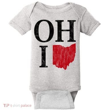 Ohio State Map Baby Bodysuit